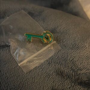Green and Gold Key Enamel Pin swag